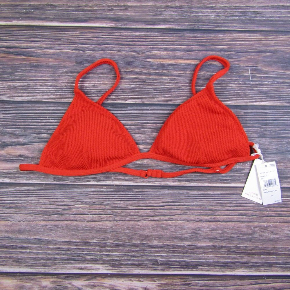 Good American NEW 3XL Size‎ 6 Red Bikini Top Swim Summer Beach
